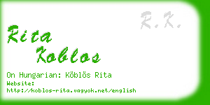 rita koblos business card